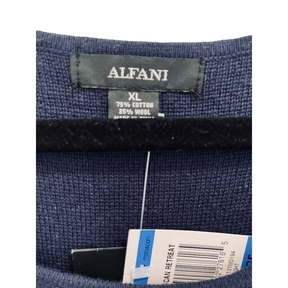 ALFANI Sweater KNIT Dress Navy Blue Short Sleeve Dress NWT - Picture 2 of 4